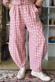 Patrick Plaid Brushed Cotton Barrel Pant Foxglove 